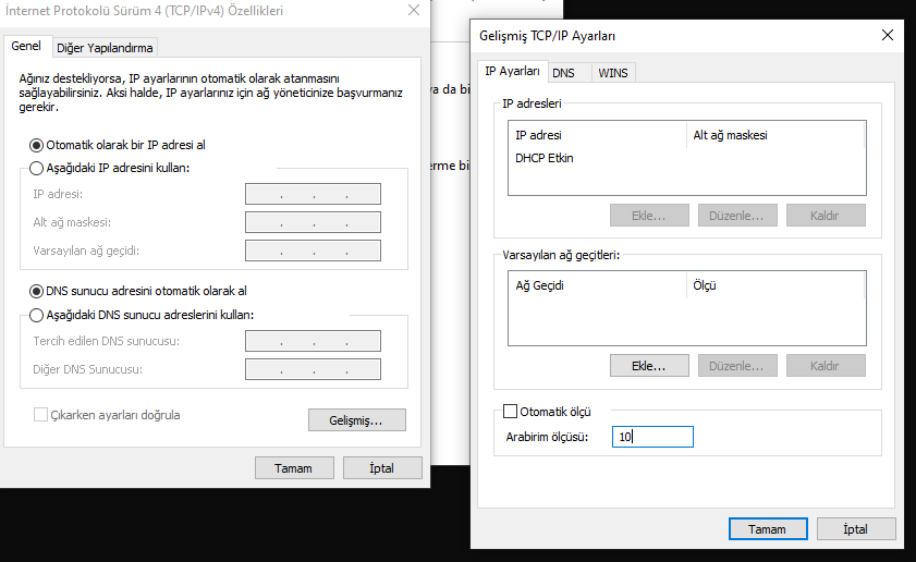 Windows işletim sisteminde Route tanımları